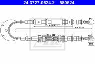 24.3727-0624.2 ATE - LINKA HAMULCA RĘCZNEGO FORD SIERRA  87-93 (+ABS)