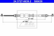 24.3727-0639.2 ATE - LINKA HAMULCA RĘCZNEGO FORD MONDEO  93-00 TYŁ