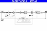 24.3727-0743.2 ATE - LINKA HAMULCA RĘCZNEGO OPEL CORSA B  93-00 LEWA