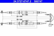 24.3727-0747.2 ATE - LINKA HAMULCA RĘCZNEGO OPEL ASTRA G  98-04