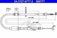 24.3727-0777.2 ATE - LINKA HAMULCA RĘCZNEGO OPEL AGILA  03-07 TYŁ LEWA