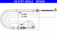 24.3727-1043.2 ATE - LINKA HAMULCA RĘCZNEGO RENAULT KANGOO  98-07 LT