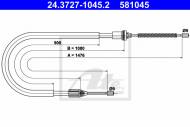 24.3727-1045.2 ATE - LINKA HAMULCA RĘCZNEGO RENAULT MEGANE SCENIC 96-03