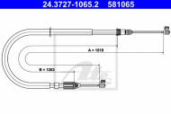 24.3727-1065.2 ATE - LINKA HAMULCA RĘCZNEGO RENAULT MEGANE  98-03 LEWA