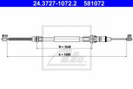 24.3727-1072.2 ATE - LINKA HAMULCA RĘCZNEGO RENAULT MASTER  98-06 TYŁ