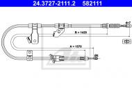 24.3727-2111.2 ATE - LINKA HAMULCA RĘCZNEGO MITSUBISHI COLT 04- PRAWA