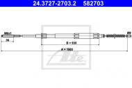 24.3727-2703.2 ATE - LINKA HAMULCA RĘCZNEGO SEAT IBIZA  93  TYŁ