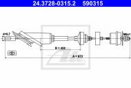 24.3728-0315.2 ATE - LINKA SPRZĘGŁA CITROEN SAXO  96-04 1,5D 