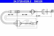 24.3728-0328.2 ATE - LINKA SPRZĘGŁA PEUGEOT PARTNER  96-08 1,