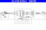 24.3728-0708.2 ATE - LINKA SPRZĘGŁA OPEL ASCONA C  81-88 