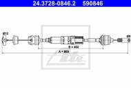 24.3728-0846.2 ATE - LINKA SPRZĘGŁA PEUGEOT 406  95-04 