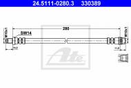 24.5111-0280.3 ATE - PRZEWÓD HAMULCOWY ELAST. RENAULT 19 PRZÓD