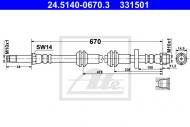 24.5140-0670.3 ATE - TARCZA HAMULCOWA 