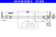 24.5148-0280.3 ATE - Przewód hamulcowy Ford Mondeo III tył MONDEO III 00-07