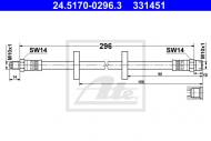 24.5170-0296.3 ATE - PRZEWÓD HAMULCOWY AUDI 50 74-78, VOLKSWAGEN DERBY/POLO STUFE