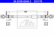 24.5239-0240.3 ATE - PRZEWÓD HAMULCOWY ELAST. FIAT SCUDO  07- TYŁ