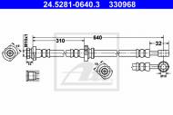 24.5281-0640.3 ATE - PRZEWÓD HAMULCOWY ELAST. NISSAN PRIMERA 02-07 PT