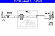 83.7101-9489.3 ATE - PRZEWÓD HAMULCOWY ELAST. FIAT DUCATO  06- TYŁ