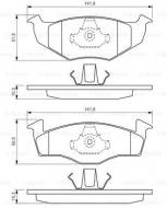 0986424449 BOSCH - KLOCKI HAM. PRZEDNIE 1.4-1.9 +ABS UKŁAD ATE 10/96--09/97