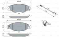 0986424455 BOSCH - KLOCKI HAM. PRZEDNIE RENAULT LP1519 Z CZUJNIKAMI