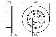 0986478199 BOSCH - TARCZA HAM. TYLNA FI 279.2*9.9 