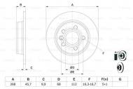 0986478421 BOSCH - TARCZA HAM. TYLNA ┘268*10 