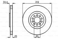 0986478467 BOSCH - TARCZA HAM. PRZEDNIA 312X25 