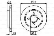 0986478605 BOSCH - TARCZA HAM. TYLNA 