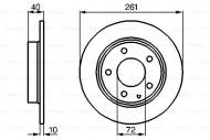 0986478633 BOSCH - TARCZA HAM. TYLNA 91-94 WSZYSTKIE FI 261*9.