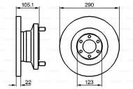 0986478885 BOSCH - TARCZA HAM. PRZEDNIA 