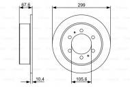 0986478999 BOSCH - TARCZA HAM. TYLNA 300X10 