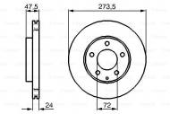 0986479034 BOSCH - TARCZA HAM. PRZEDNIA SIL.1.8,2.0I 