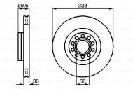 0986479060 BOSCH - TARCZA HAM. PRZEDNIA 2.8/3.7/4.2/2.5TDI/3.3TDI