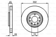 0986479076 BOSCH - TARCZA HAM. PRZEDNIA FI 302*28 