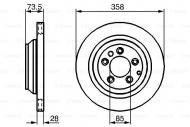 0986479259 BOSCH - TARCZA HAM. TYLNA 358X28 