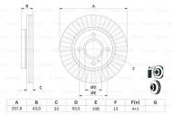 0986479566 BOSCH - TARCZA HAM. PRZEDNIA FORD FIESTA 08- 