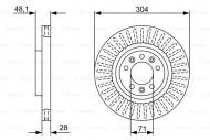 0986479A89 BOSCH - TARCZA HAM. PRZÓD CITROEN C4 GRAND PICASSO II, C4 PICASSO II