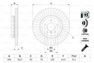 0986479E13 BOSCH - Tarcza hamulcowa (345x24mm)  BMW 6 E63  04- TYŁ