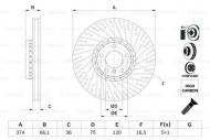 0986479E63 BOSCH - Tarcza hamulcowa (374x36mm)