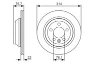 0986479S54 BOSCH - TARCZA HAMULCOWA 