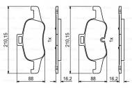 0986494820 BOSCH - KLOCKI HAMULCOWE AUDI, TTCOUPE,TTROADSTER,TTSCOUPE,TTSROADST