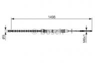 1987477338 BOSCH - LINKA HAMULCA RĘCZNEGO HAM.BĘBNOWE, L=P 95-97