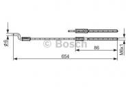 1987477833 BOSCH - LINKA HAMULCA RĘCZNEGO 