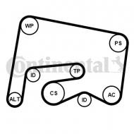 6PK2155WP1 CONTI - ZESTAW PASKA KLINOWEGO WIELOROWKOWEGO + POMPA CONTINENTAL CT