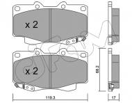 822-129-1 CIFAM - Zestaw klocków, hamulec tarczowy Hilux I (N) Pick-Up,2.5 D-4D 4WD / Hilux II,2.5 D-4D 4WD