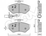 822-215-2 CIFAM - Zestaw klocków, hamulec tarczowy AUDI A4 (8D2, B5) 01/95-11/00  A4 Avant (8E5, B6) 09/01-12/0