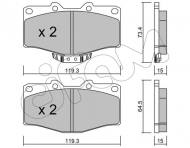 822-242-0 CIFAM - Zestaw klocków, hamulec tarczowy (PFK208,PFK290)  TOYOTA LAND CRUISER 90 (_J9_) 04/96-  HILUX