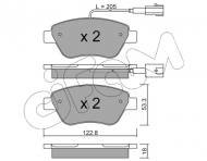 822-321-3 CIFAM - Zestaw klocków, hamulec tarczowy Bipper (AA),1.3 HDi / Bravo (198),1.4 16v / Fiorino IV (225)
