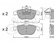 822-666-2 CIFAM - Zestaw klocków, hamulec tarczowy Mercedes W204 C-klasa  07- tył