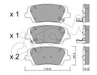 822-901-0 CIFAM - Zestaw klocków, hamulec tarczowy Hyundai Santa Fe  09- tył